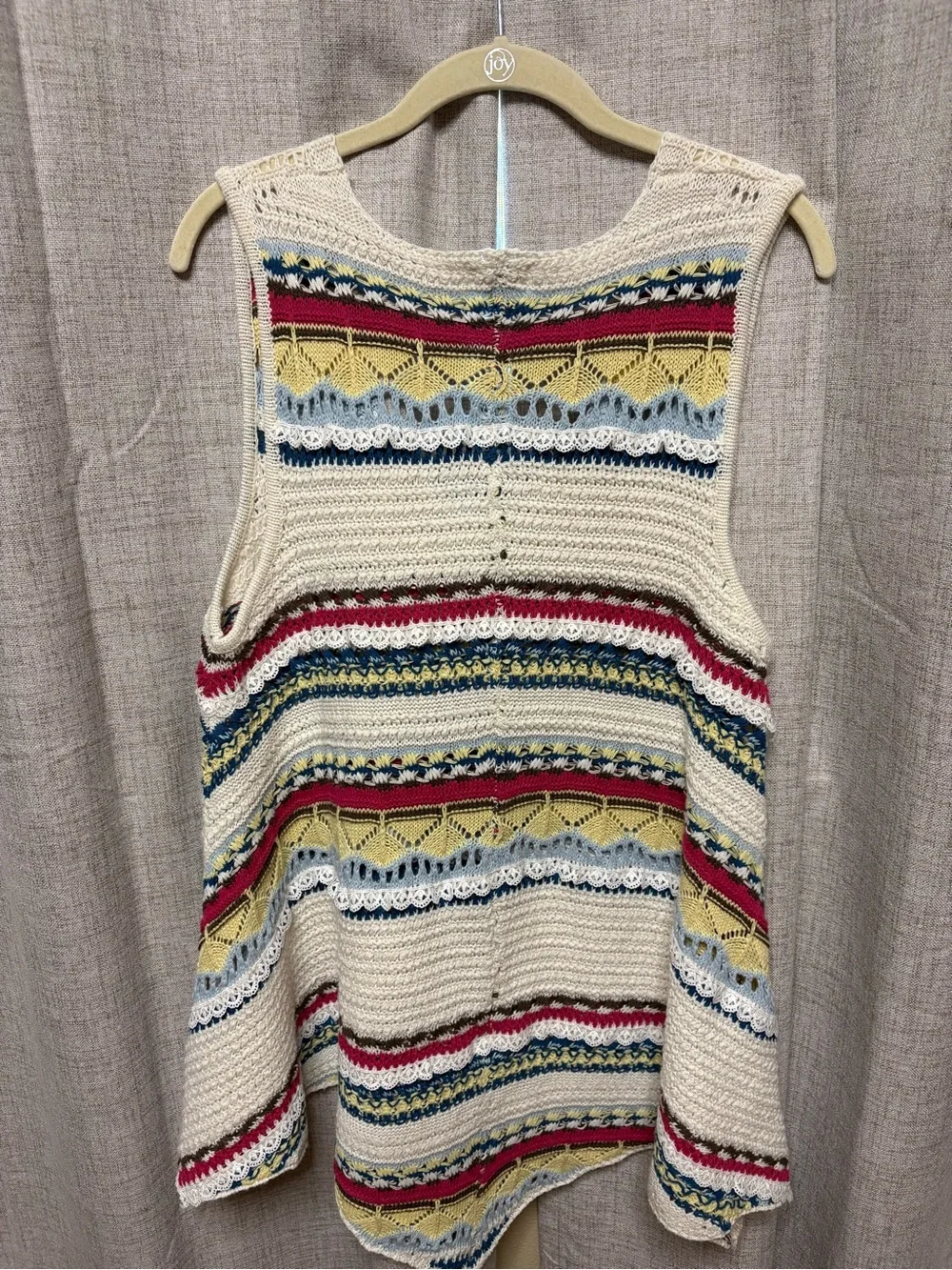 NWOT POL Cream Open-Knit Stripped Tank - Picture 3 of 5